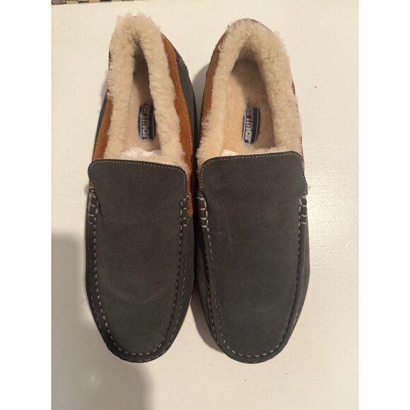 NEW Hari Mari Men Hacienda Pewter Gray Shearling Lined Slipper Size 12 $160 [jb] - Picture 9 of 14